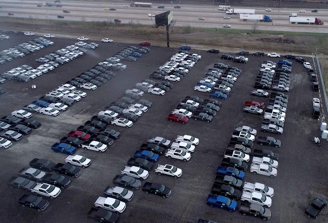Are we now in a world of competition between supply chains? Ford F150s awaiting computer chips