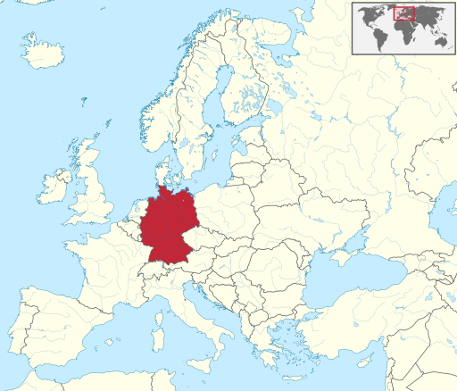 How did Germany rebuild economic vitality after WW2? Economic vitality: Image shows Germany standing out on a outline map of Europe