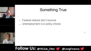 Modern monetary theory: An image of Warren Mosler talking about MMT.