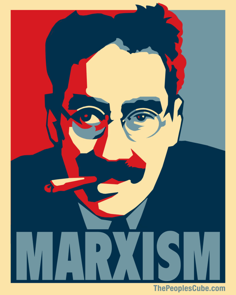 Marxism: What is it? Where did it come from? Marxism: An image of a post of Groucho Marx with the word "Marxism" underneath