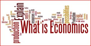 Economic vocabulary: The image shows a bunch of "economic speak" words in a poster format