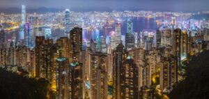 Economic value: Image of Hong Kong skyline and harbour