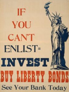 Image of a Liberty Bonds poster, used for financing world war one